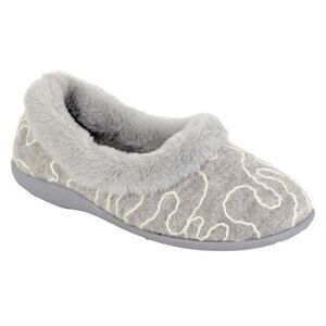Sleepers Womens/Ladies Deeta Abstract Slippers / Gray